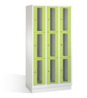 C+P Schließfachschrank Classic 9 Fächer 1800 x 900 x 500 mm lichtgrau viridingrün