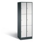 C+P Schließfachschrank Intro 6 gleichgroße Fächer grau anthrazit 620 x 490 x 1950 mm