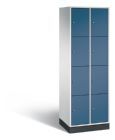 C+P Hoher Schließfachschrank Intro 8 Fächer Front in fernblau 620 x 490 x 1950 mm