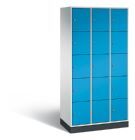 C+P Schließfachschrank Intro 15 Fächer 1950 x 920 x 490 mm lichtgrau lichtblau