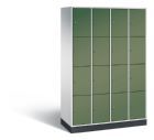 C+P Schließfachschrank Intro 16 Fächer 1950 x 1220 x 490 mm lichtgrau resedagrün