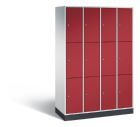 C+P Schließfachschrank Intro 12 Fächer H 1950 x B 1220 x T 490 mm lichtgrau rubinrot
