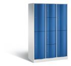 C+P Schließfachschrank Resisto 8 Fächer 1950 x 1148 x 540 mm lichtgrau enzianblau