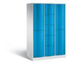 C+P Schließfachschrank Resisto 9 Fächer 1950 x 1148 x 640 mm lichtgrau lichtblau