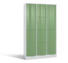 C+P Schließfachschrank Resisto 8 Fächer 1950 x 1148 x 540 mm lichtgrau resedagrün