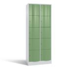 C+P Schließfachschrank Resisto 10 Fächer 1950 x 772 x 540 mm lichtgrau resedagrün