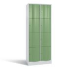 C+P Schließfachschrank Resisto 8 Fächer 1950 x 772 x 540 mm lichtgrau resedagrün
