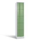 C+P Schließfachschrank Resisto aus Stahl 5 Fächer resedagrün 396 x 540 x 1950 mm