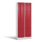 C+P Schließfachschrank Resisto 8 Fächer 1950 x 772 x 540 mm lichtgrau rubinrot