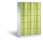 C+P Schließfachschrank Resisto 15 Fächer 1950 x 1148 x 540 mm lichtgrau viridingrün