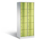 C+P Schließfachschrank Resisto 10 Fächer 1950 x 772 x 540 mm lichtgrau viridingrün
