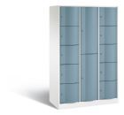 C+P Schließfachschrank Resisto 12 Fächer 1950 x 1148 x 540 mm weiß horizontblau