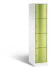 C+P Schließfachschrank Resisto 4 Fächer übereinander viridingrün 396 x 540 x 1950 mm