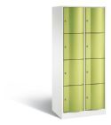 C+P Schließfachschrank Resisto 8 Fächer 1950 x 772 x 540 mm weiß viridingrün