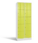 C+P Schließfachschrank Resisto 10 Fächer 1950 x 772 x 540 mm weiß viridingrün