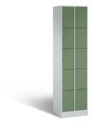 C+P Schließfachschrank Serie 8070 H 1950 x B 460 x T 480 mm lichtgrau resedagrün