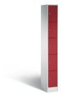 C+P Schließfachschrank Serie 8070 mit 5 Fächer rubinrot 240 x 480 x 1950 mm