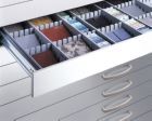 C+P Schubladen Einteilung aus Kunststoff in der Tiefe mit Raster  B 712 x T 30 mm