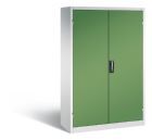 C+P Schwerlastschrank mit Schubladen 1950 x 1200 x 500 mm lichtgrau resedagrün