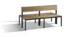 C+P Sitzbank 2-seitig Feuchtraum 796 x 1500 x 760 mm schwarzgrau HPL eiche