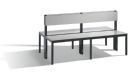 C+P Sitzbank 2-seitig Feuchtraum 796 x 1500 x 760 mm schwarzgrau HPL grau