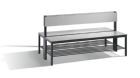 C+P Sitzbank 2-seitig Feuchtraum 796 x 1500 x 760 mm schwarzgrau HPL grau