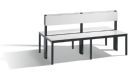 C+P Sitzbank 2-seitig Feuchtraum 796 x 1500 x 760 mm schwarzgrau HPL weiß