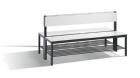 C+P Sitzbank 2-seitig Feuchtraum 796 x 1500 x 760 mm schwarzgrau HPL weiß