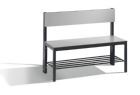 C+P Sitzbank mit Rückenlehne schwarzgrau HPL grau 1000 x 407 x 796 mm