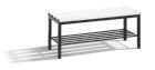 C+P Sitzbank Umkleidebank schwarzgrau reinweiß 1000 x 350 x 420 mm