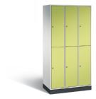 C+P Spind doppelstöckig Intro 3 Abteile 1950 x 920 x 490 mm lichtgrau viridingrün