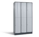 C+P Garderobenspind doppelstöckig Resisto 3 Abteile 1950 x 1148 x 640 mm