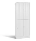 C+P Garderobenspind doppelstöckig Resisto 2 Abteile 1950 x 772 x 640 mm weiß