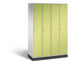 C+P Garderobenspind Intro 4 Abteile 1950 x 1220 x 490 mm lichtgrau viridingrün