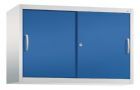 C+P Stahl Schiebetürenschrank Acurado 2000 enzianblau 1200 x 400 x 790 mm