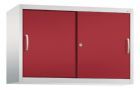 C+P Stahl Schiebetürenschrank Acurado 2000 rubinrot 1200 x 400 x 790 mm