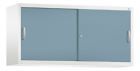 C+P Stahl Schiebetürenschrank Acurado als Aufsatz horizontblau 1600 x 500 x 790 mm