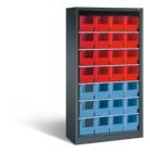 C+P Stahlregal mit 28 Sichtlagerkästen Serie 13 anthrazit 1000 x 420 x 1980 mm