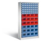 C+P Stahlregal Serie 13 72 Lagerkästen lichtgrau 1000 x 420 x 1980 mm