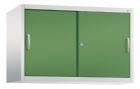 C+P Schiebetürenschrank Türen mit Leichtlaufrollen resedagrün 1200 x 500 x 790 mm