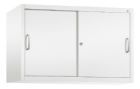 C+P Schiebetürenschrank mit Türen auf Leichtlaufrollen weiß 1200 x 500 x 790 mm