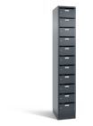 C+P Schmaler Verteilerschrank 11 Fächer in dunkelgrau 320 x 490 x 1950 mm