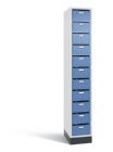 C+P Schmaler Verteilerschrank 11 Fächer fernblau grau 320 x 490 x 1950 mm