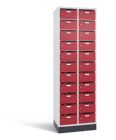 C+P Verteilerschrank 22 Fächer 1950 x 620 x 490 mm lichtgrau rubinrot