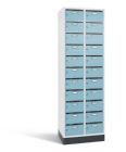 C+P Verteilerschrank Serie 8170 22 Fächer 1950 x 620 x 490 mm weiß horizontblau