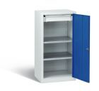 C+P Werkstattschrank mit Fächerböden lichtgrau enzianblau 500 x 500 x 1000 mm