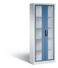 C+P Werkstattschrank mit Fenstertüren fernblau 700 x 400 x 1950 mm