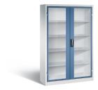 C+P Werkstattschrank mit Fenstertüern aus Stahl fernblau 1200 x 400 x 1950 mm
