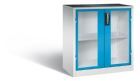 C+P Werkstattschrank mit Fenster und Fachboden lichtblau 930 x 500 x 1000 mm