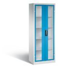 C+P Werkstattschrank mit Fenstertüren in lichtblau 700 x 500 x 1950 mm
